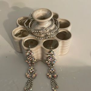 Rhinestone pageant prom wedding jewelry